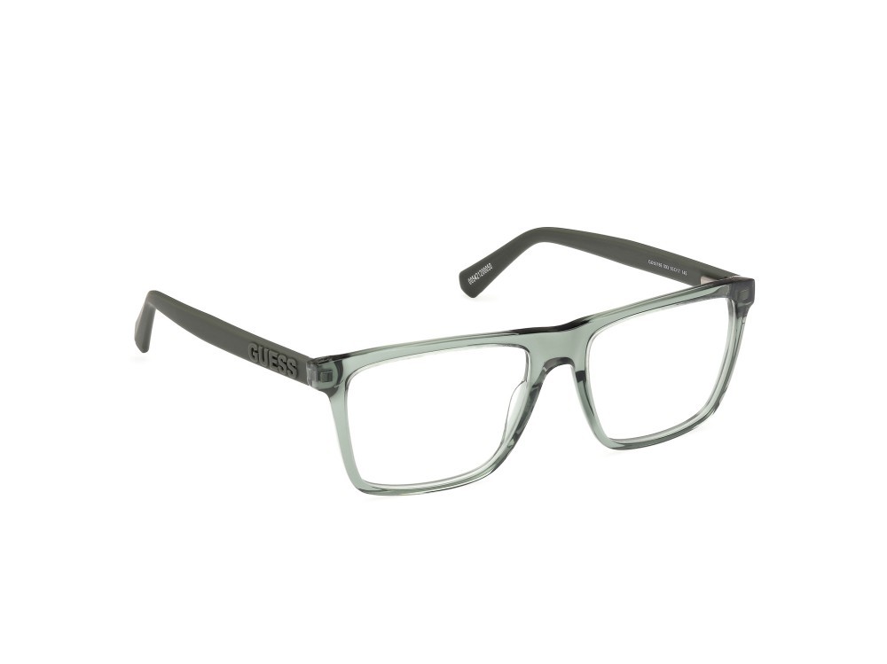 Occhiali da vista Guess GU50186 (093) colore verde chiaro lucido forma rettangolare 