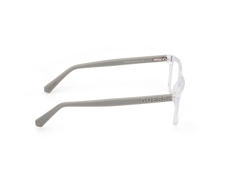 Eyeglasses Guess GU50187 (020) color cristallo - grigio opaco shape rectangle 