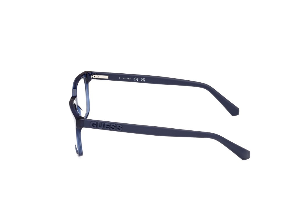 Eyeglasses Guess GU50187 (090) color blu lucido shape rectangle 