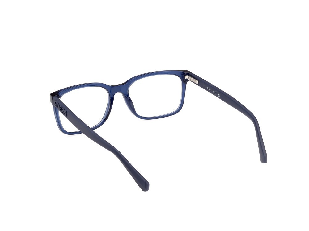 Eyeglasses Guess GU50187 (090) color blu lucido shape rectangle 