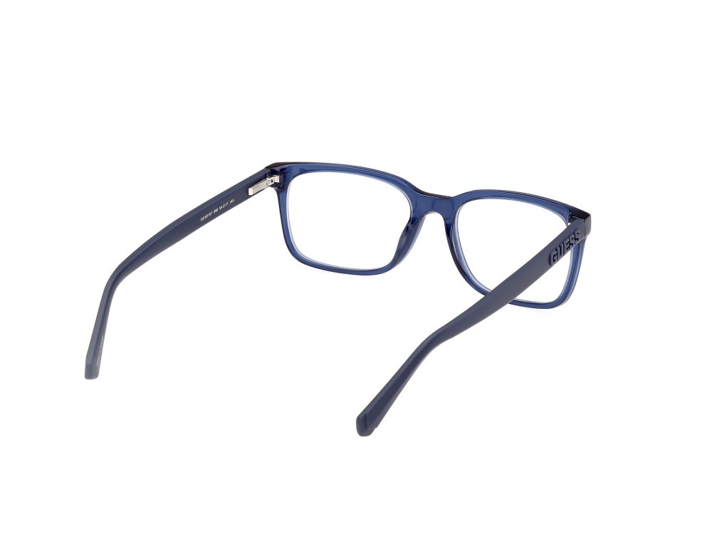 Eyeglasses Guess GU50187 (090) color blu lucido shape rectangle 