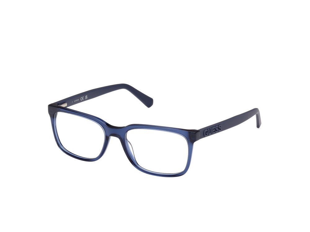 Eyeglasses Guess GU50187 (090) color blu lucido shape rectangle 