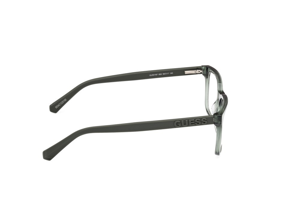 Occhiali da vista Guess GU50187 (093) colore verde chiaro lucido forma rettangolare 