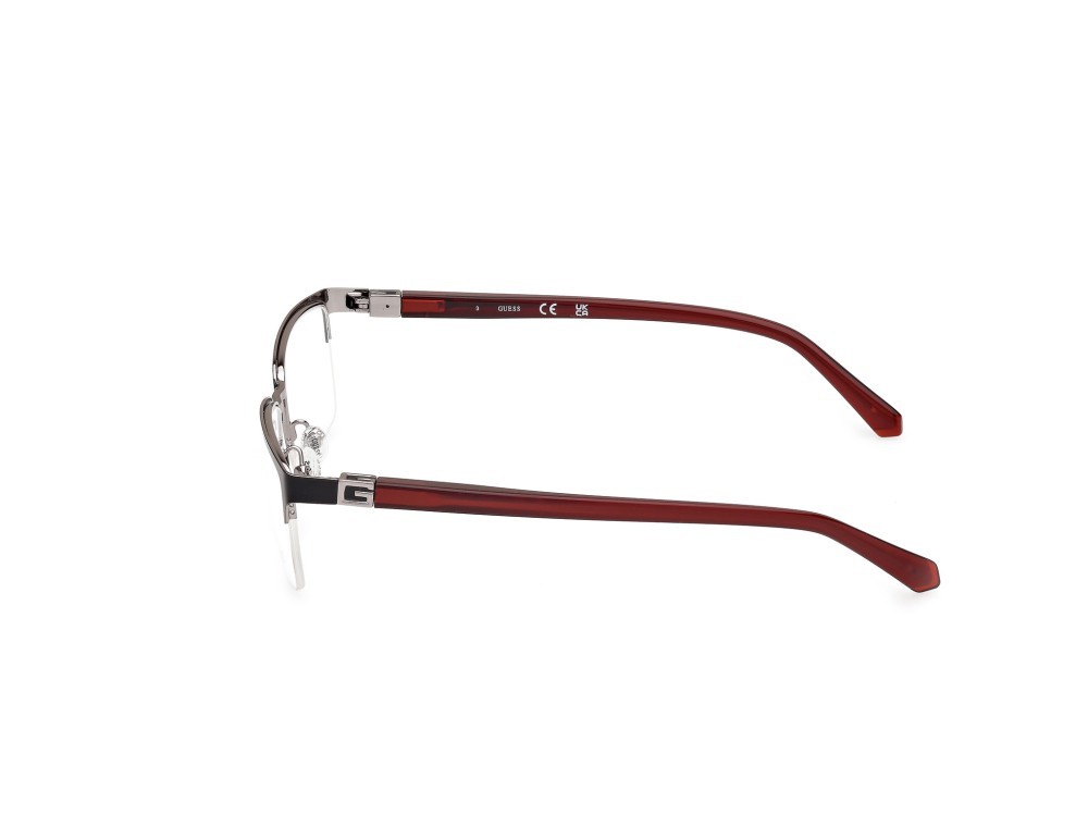 Eyeglasses Guess GU50191 (002) color nero opaco - bordeaux lucido shape rectangle 
