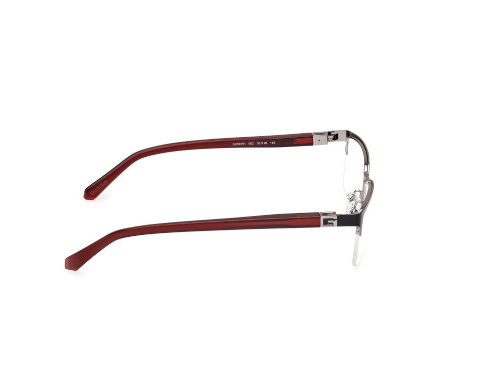 Eyeglasses Guess GU50191 (002) color nero opaco - bordeaux lucido shape rectangle 