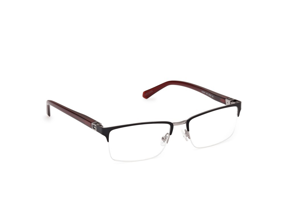 Eyeglasses Guess GU50191 (002) color nero opaco - bordeaux lucido shape rectangle 