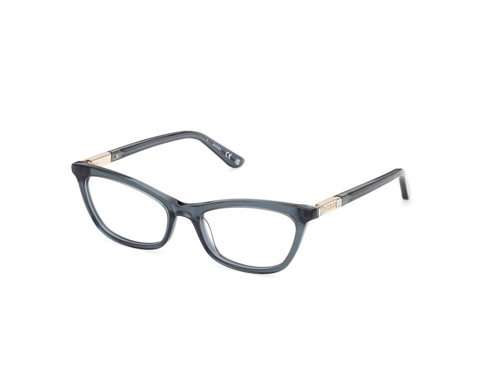 Occhiali da vista Guess GU50198 (090) colore blu lucido forma cat eye 