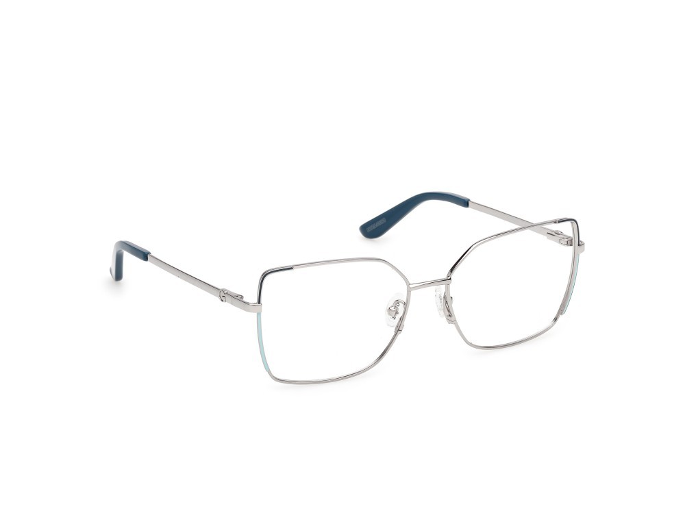 Occhiali da vista Guess GU50223 (010) colore nickel stagno chiaro anticato lucido forma quadrato 