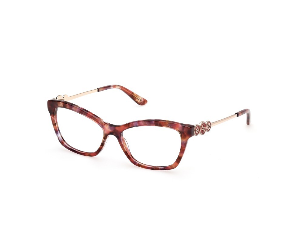 Eyeglasses Guess GU50231 (068) color rosso/avana - oro endura lucido shape rectangle 