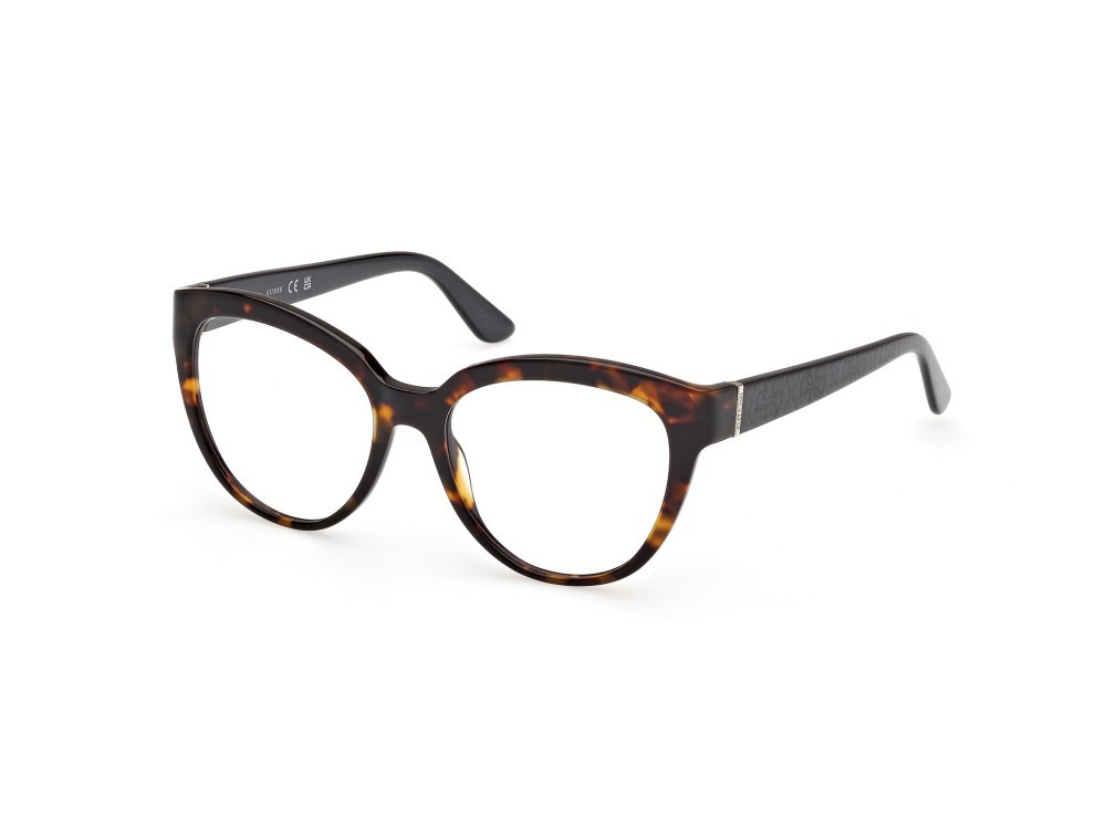Occhiali da vista Guess GU50232 (052) colore avana scura - nero perlato forma cat eye 