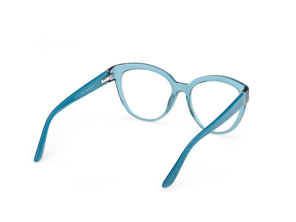 Occhiali da vista Guess GU50232 (087) colore turchese lucido - turchese perlato forma cat eye 