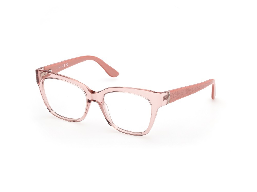 Eyeglasses Guess GU50233 (072) color rosa chiaro lucido - rosa perlato shape square 