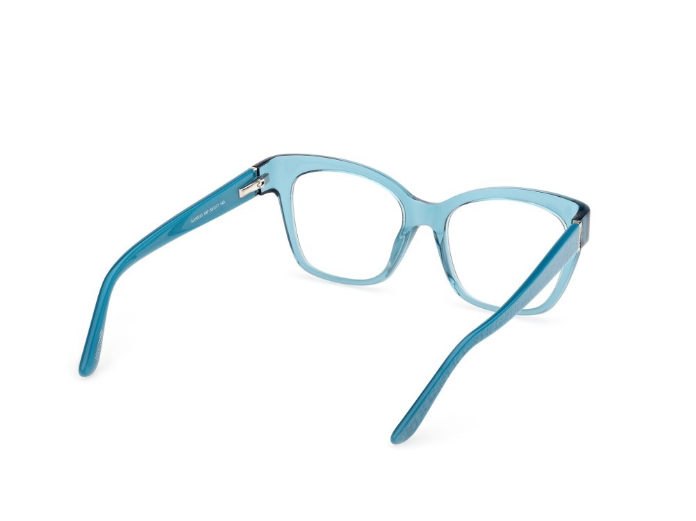 Occhiali da vista Guess GU50233 (087) colore turchese lucido - turchese perlato forma quadrato 