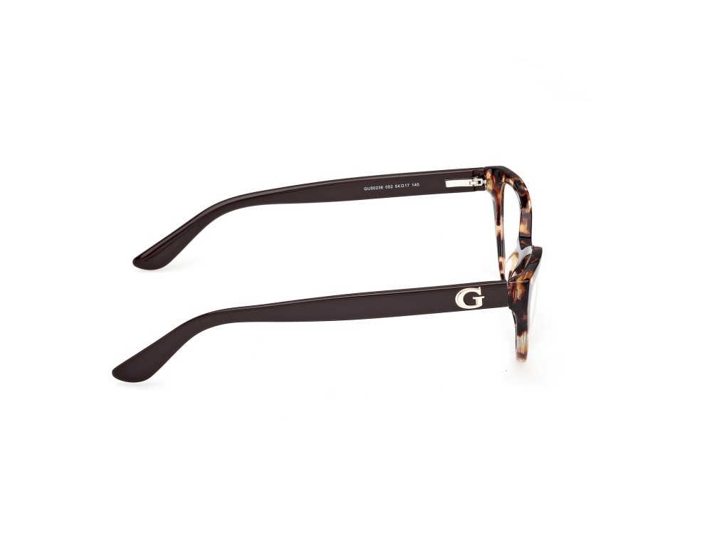 Occhiali da vista Guess GU50236 (052) colore avana scura - marrone scuro lucido forma cat eye 