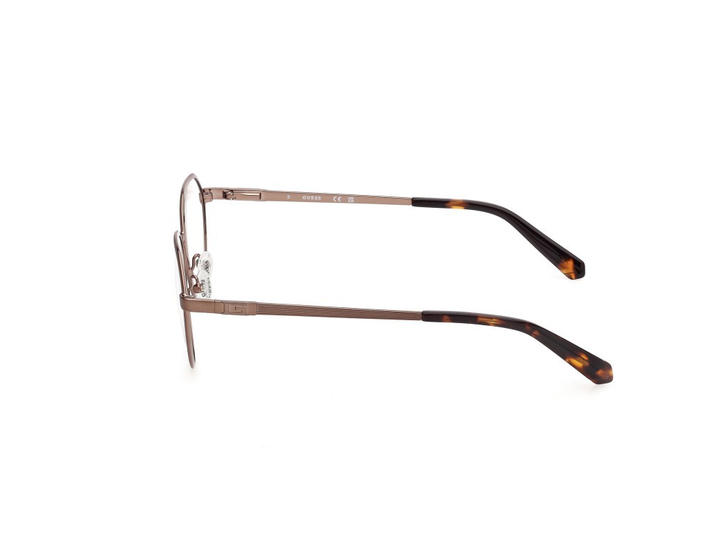 Eyeglasses Guess GU50239 (037) color bronzo scuro satinato lucido shape round 