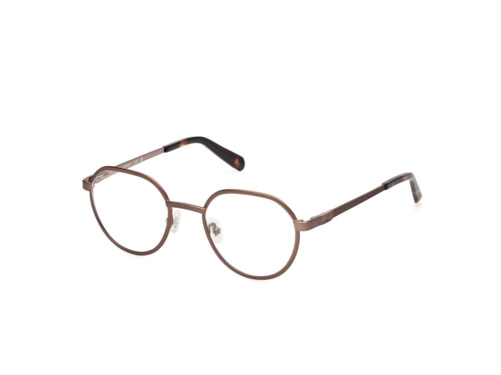 Eyeglasses Guess GU50239 (037) color bronzo scuro satinato lucido shape round 