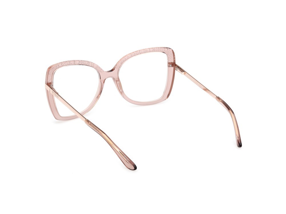 Occhiali da vista Guess GU50245 (057) colore beige lucido - oro rosé lucido forma farfalla 