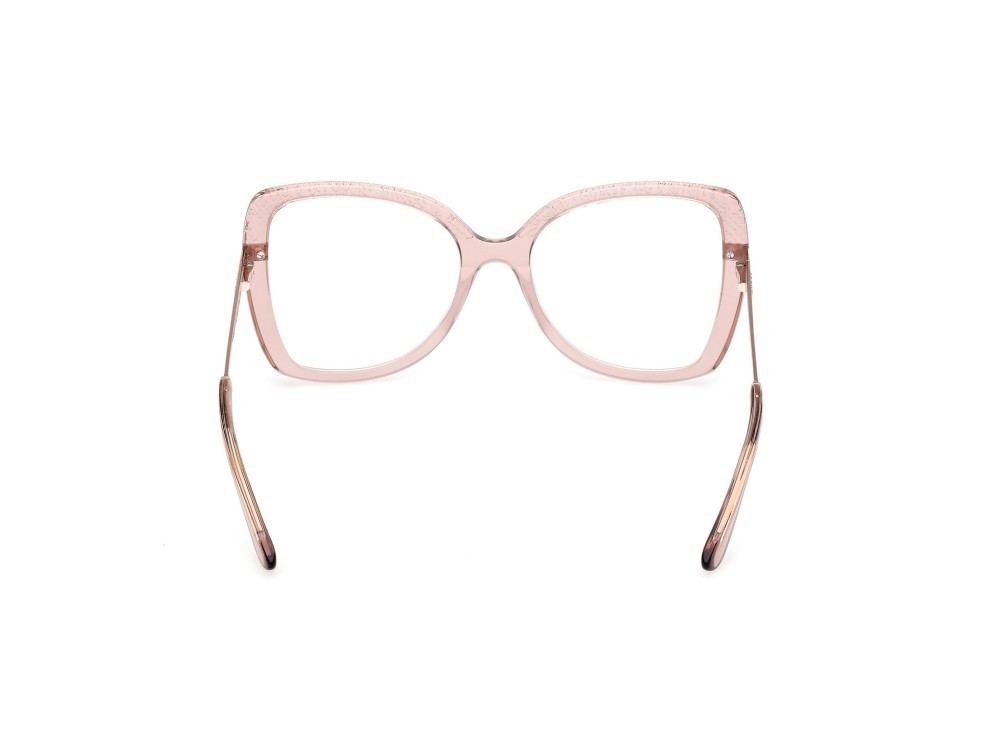 Occhiali da vista Guess GU50245 (057) colore beige lucido - oro rosé lucido forma farfalla 
