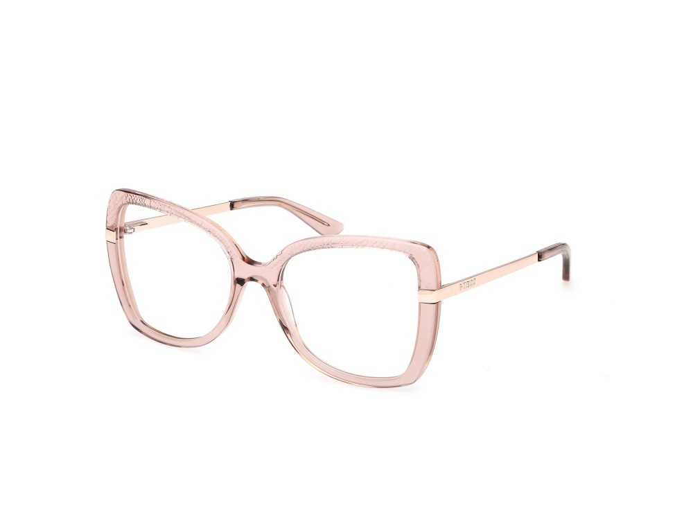 Occhiali da vista Guess GU50245 (057) colore beige lucido - oro rosé lucido forma farfalla 