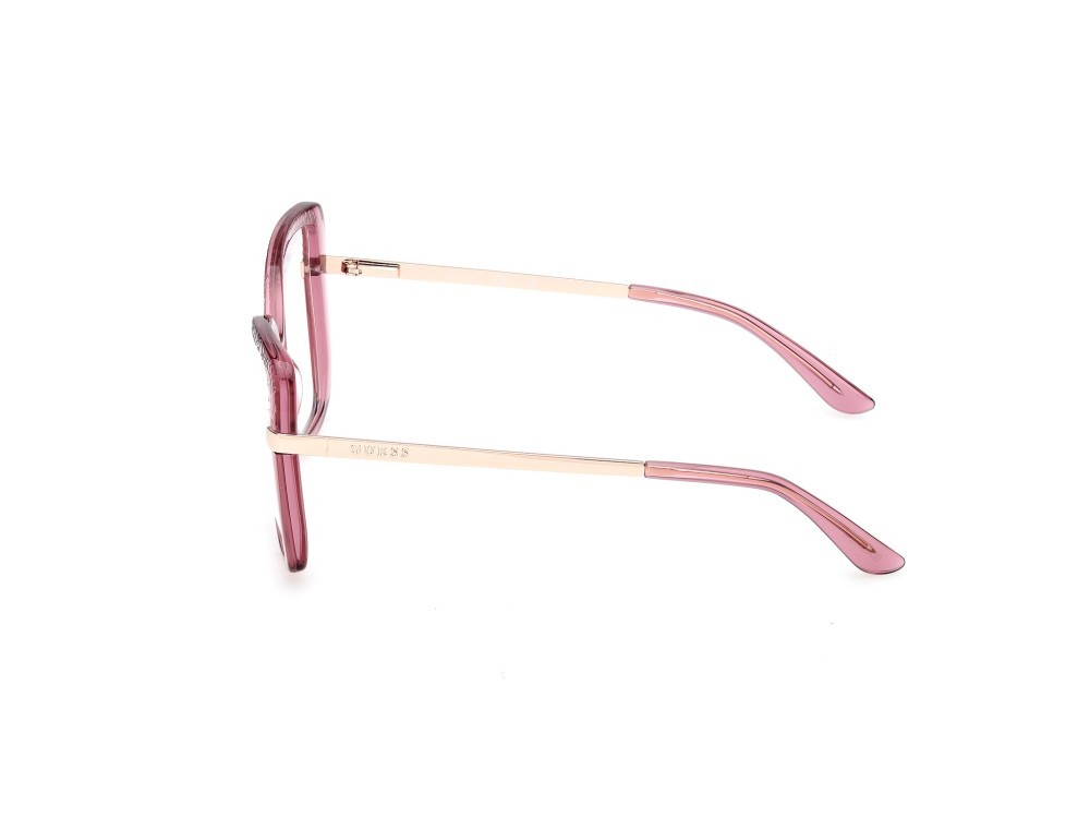 Occhiali da vista Guess GU50245 (081) colore viola lucido - oro rosé lucido forma farfalla 