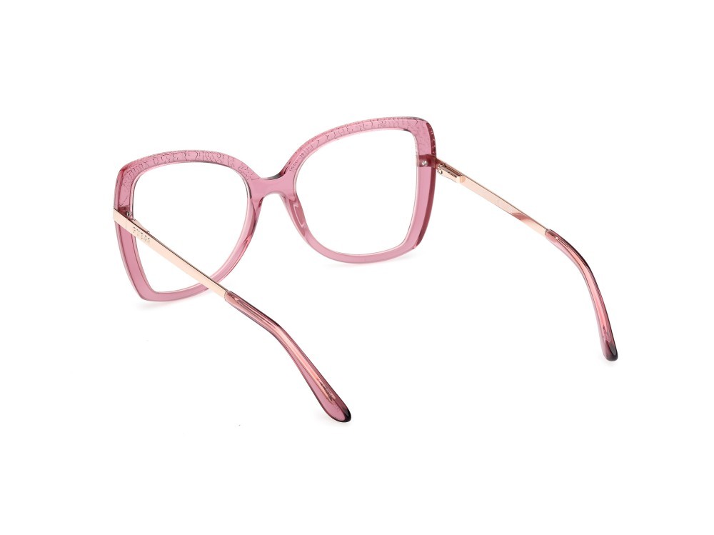 Occhiali da vista Guess GU50245 (081) colore viola lucido - oro rosé lucido forma farfalla 