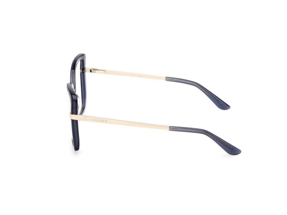 Occhiali da vista Guess GU50245 (090) colore blu lucido - oro pallido lucido forma farfalla 