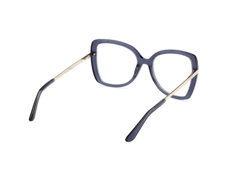 Occhiali da vista Guess GU50245 (090) colore blu lucido - oro pallido lucido forma farfalla 