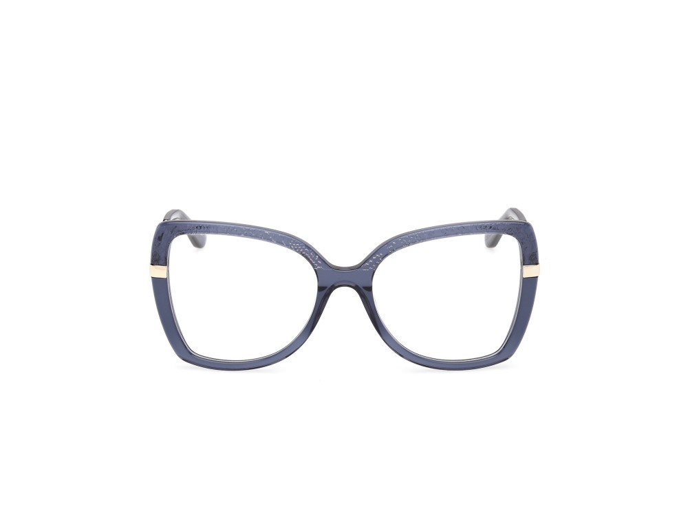 Occhiali da vista Guess GU50245 (090) colore blu lucido - oro pallido lucido forma farfalla 