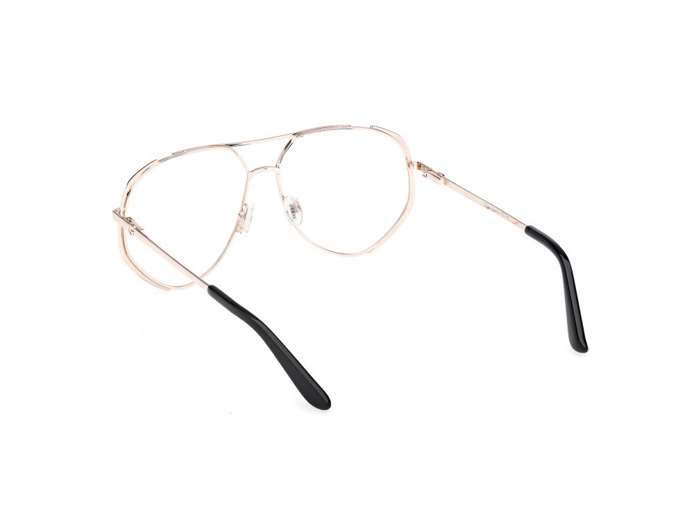 Eyeglasses Guess GU50247 (002) color nero opaco - oro pallido lucido shape aviator 