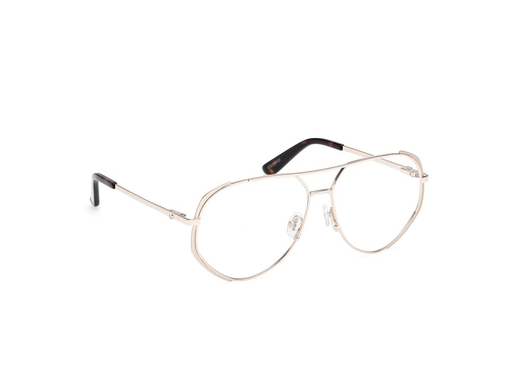 Eyeglasses Guess GU50247 (033) color oro pallido opaco - oro pallido lucido shape aviator 
