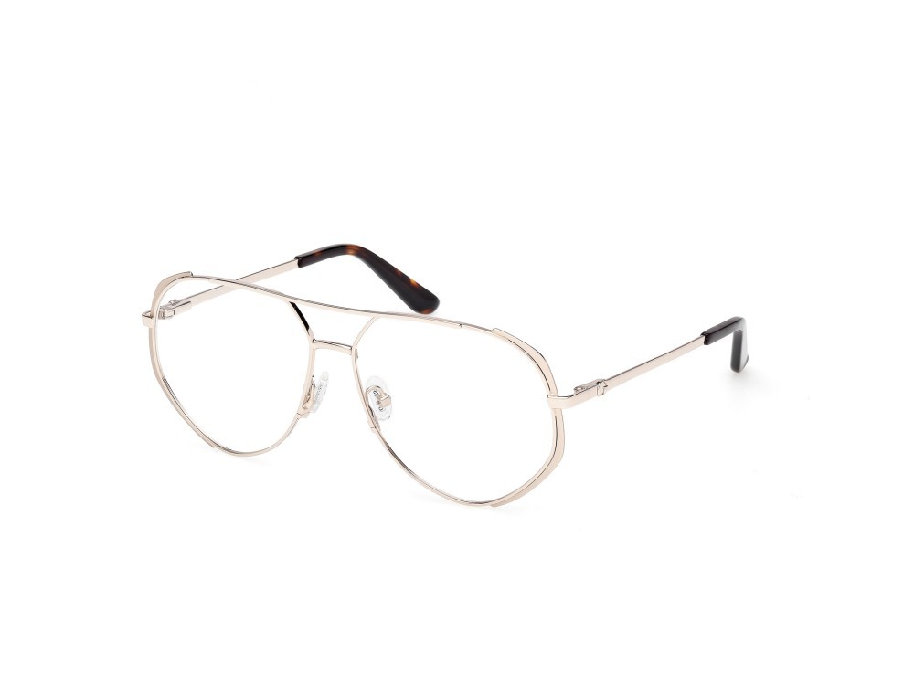 Eyeglasses Guess GU50247 (033) color oro pallido opaco - oro pallido lucido shape aviator 