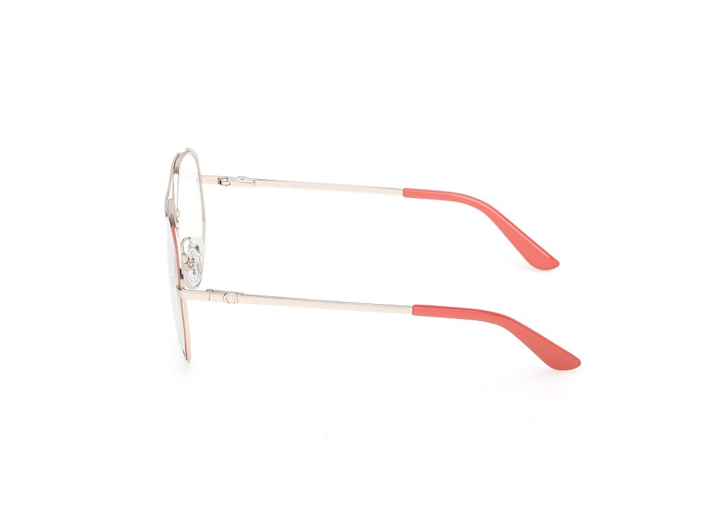 Occhiali da vista Guess GU50247 (043) colore arancio chiaro lucido - oro pallido lucido forma aviator 