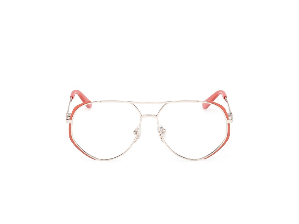 Occhiali da vista Guess GU50247 (043) colore arancio chiaro lucido - oro pallido lucido forma aviator 