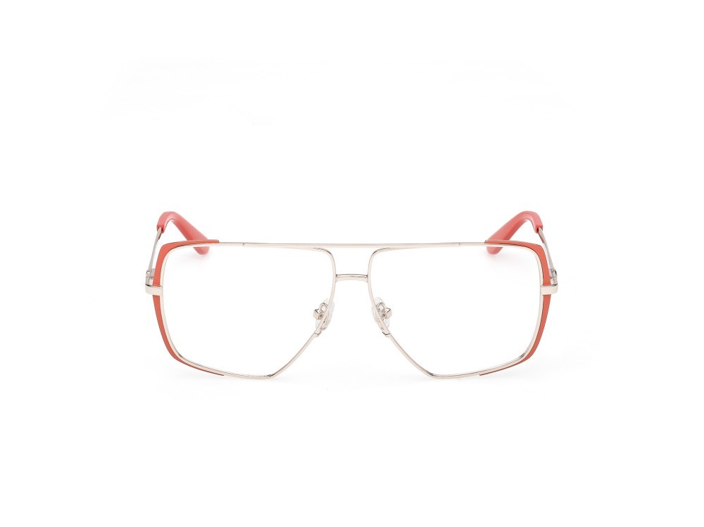 Occhiali da vista Guess GU50248 (043) colore arancio chiaro lucido - oro pallido lucido forma navigator 