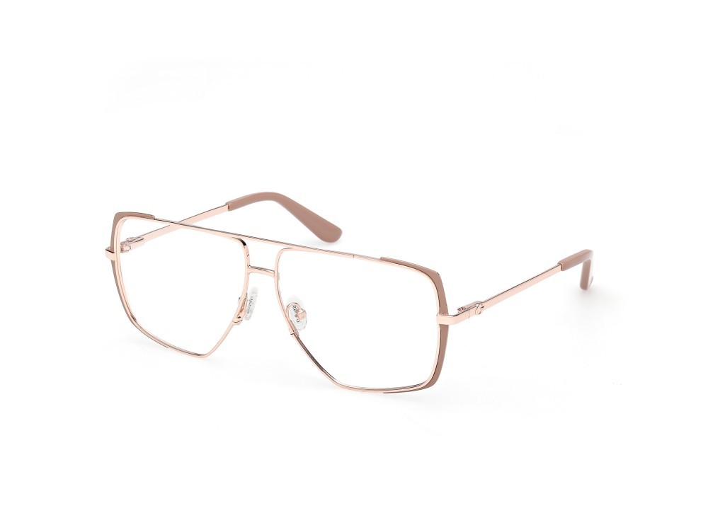 Occhiali da vista Guess GU50248 (058) colore beige opaco - oro rosé lucido forma navigator 