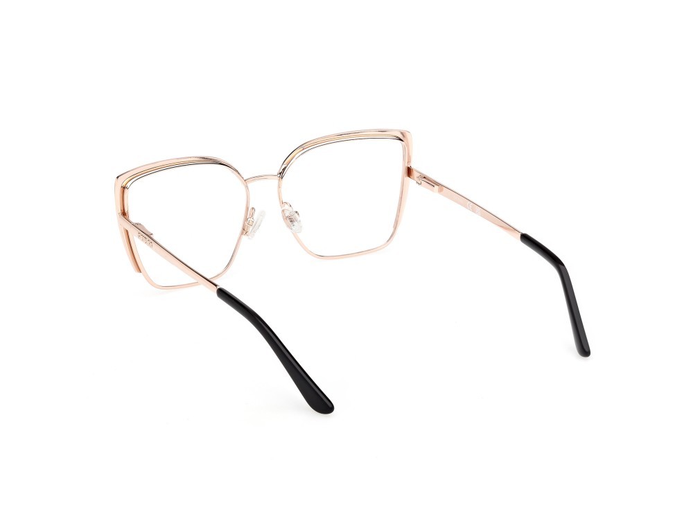 Occhiali da vista Guess GU50249 (005) colore nero opaco - oro rosé lucido forma quadrato 