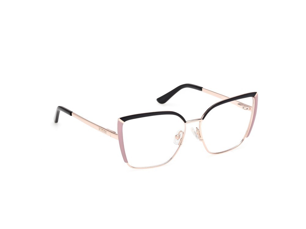 Occhiali da vista Guess GU50249 (005) colore nero opaco - oro rosé lucido forma quadrato 