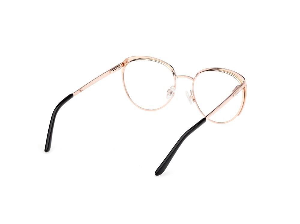 Occhiali da vista Guess GU50250 (005) colore nero opaco - oro rosé lucido forma rotondo 