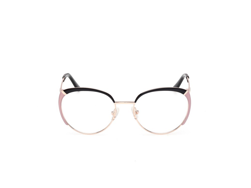 Occhiali da vista Guess GU50250 (005) colore nero opaco - oro rosé lucido forma rotondo 