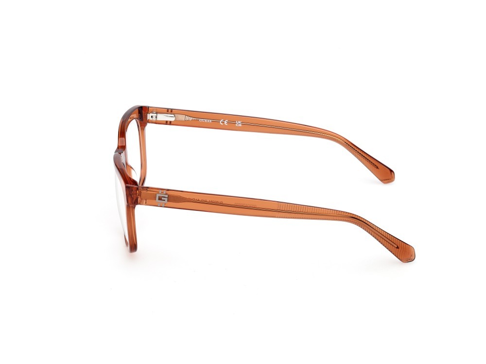 Eyeglasses Guess GU50251 (042) color arancio scuro lucido shape square 