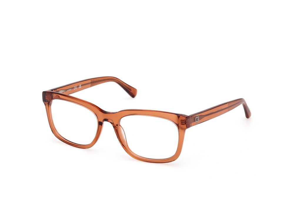 Eyeglasses Guess GU50251 (042) color arancio scuro lucido shape square 