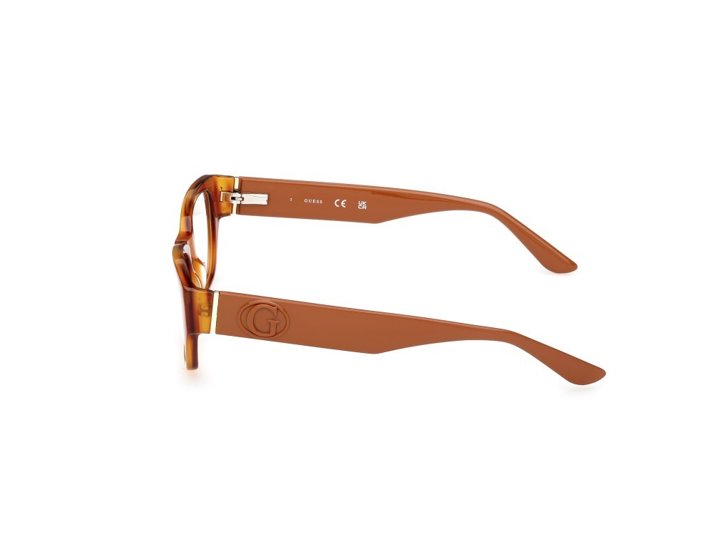 Eyeglasses Guess GU50304 (053) color avana bionda / arancio chiaro lucido shape rectangle 