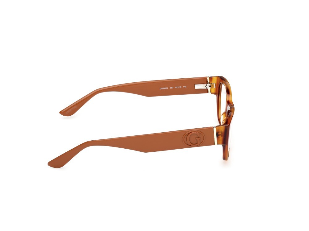 Eyeglasses Guess GU50304 (053) color avana bionda / arancio chiaro lucido shape rectangle 