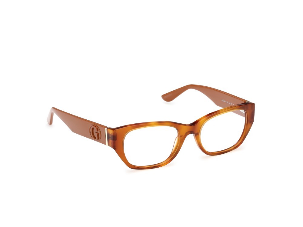 Eyeglasses Guess GU50304 (053) color avana bionda / arancio chiaro lucido shape rectangle 