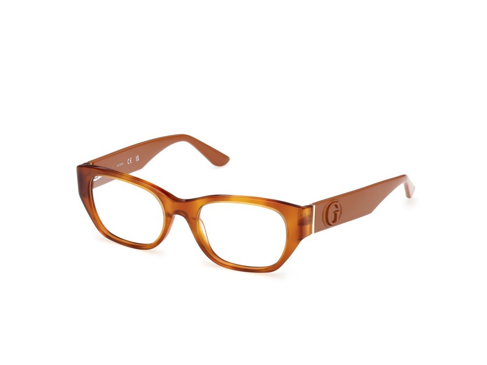Eyeglasses Guess GU50304 (053) color avana bionda / arancio chiaro lucido shape rectangle 