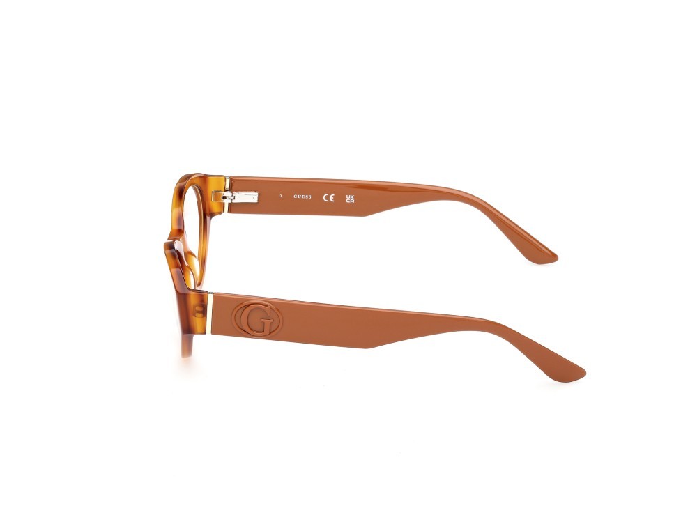 Eyeglasses Guess GU50305 (053) color avana bionda / arancio chiaro lucido shape cat eye 