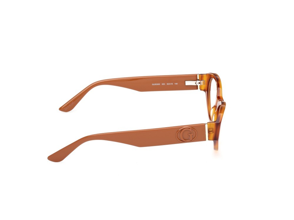 Eyeglasses Guess GU50305 (053) color avana bionda / arancio chiaro lucido shape cat eye 