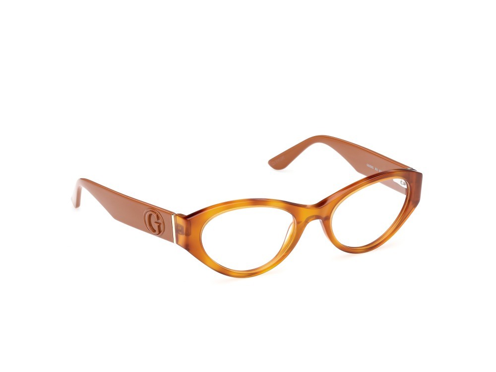 Eyeglasses Guess GU50305 (053) color avana bionda / arancio chiaro lucido shape cat eye 