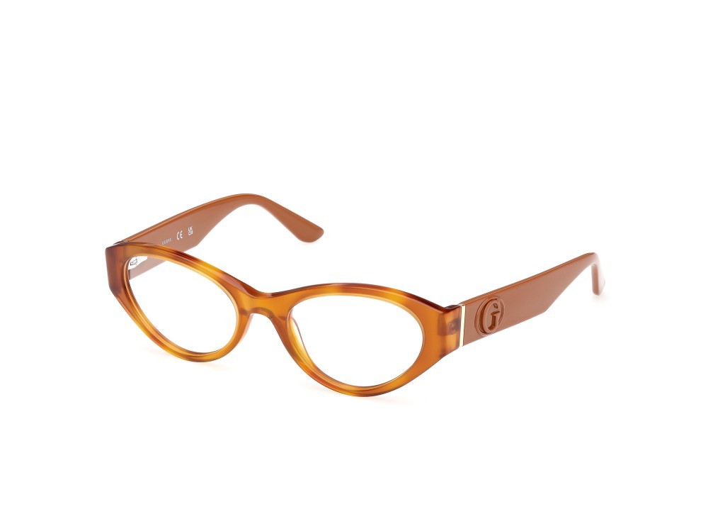 Eyeglasses Guess GU50305 (053) color avana bionda / arancio chiaro lucido shape cat eye 