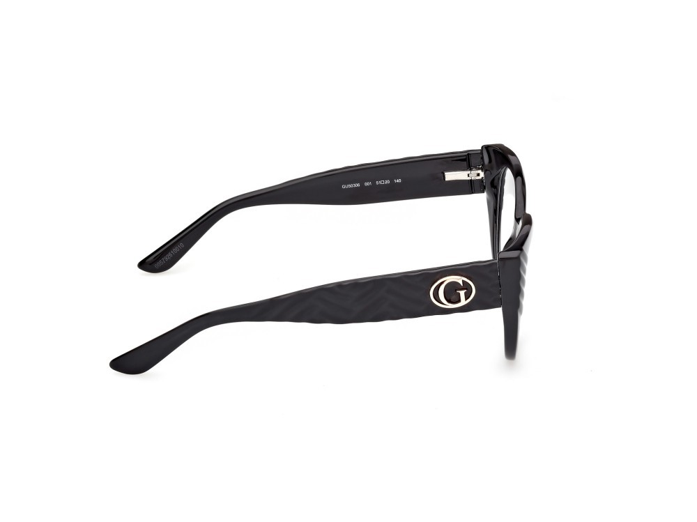 Eyeglasses Guess GU50306 (001) color nero lucido / nero opaco shape cat eye 